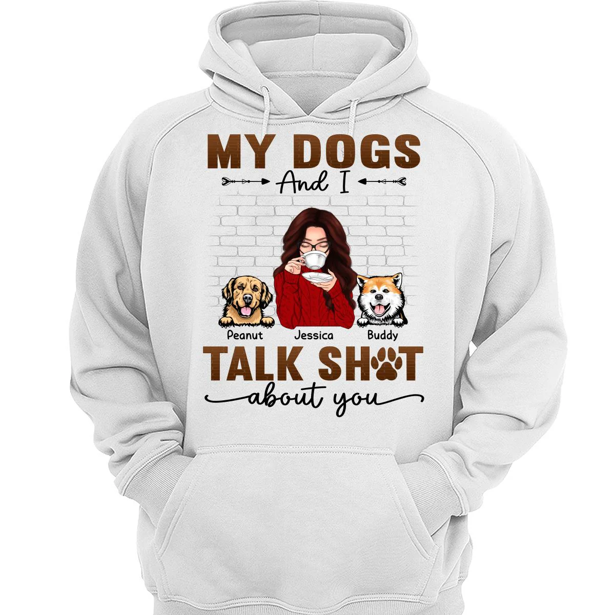 Talking Peeking Dog Mom Brick Personalized Shirt - Image 3