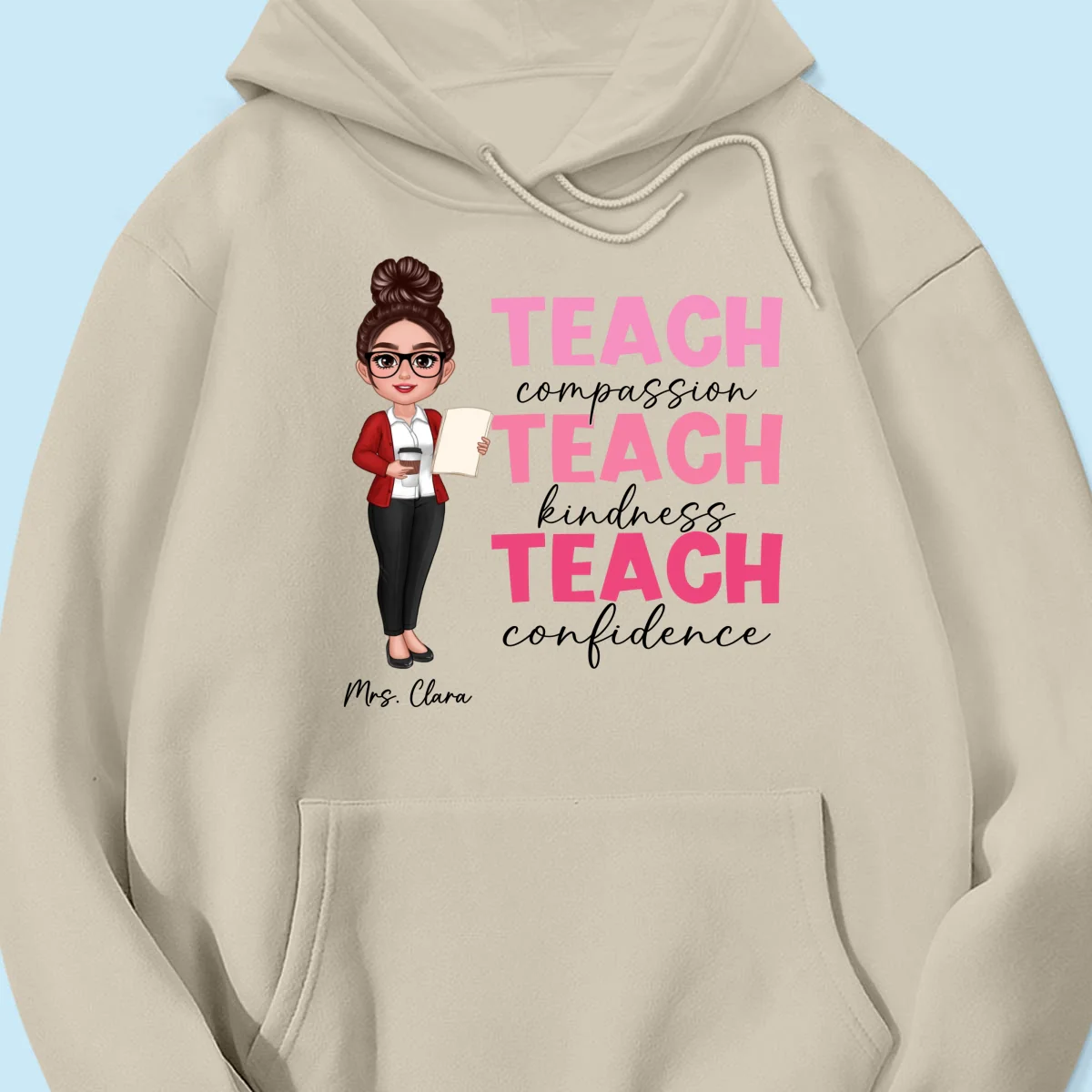 Teach Compassion Kindness Confidence Inspiring Teacher Personalized Shirt, Back to School - Image 19