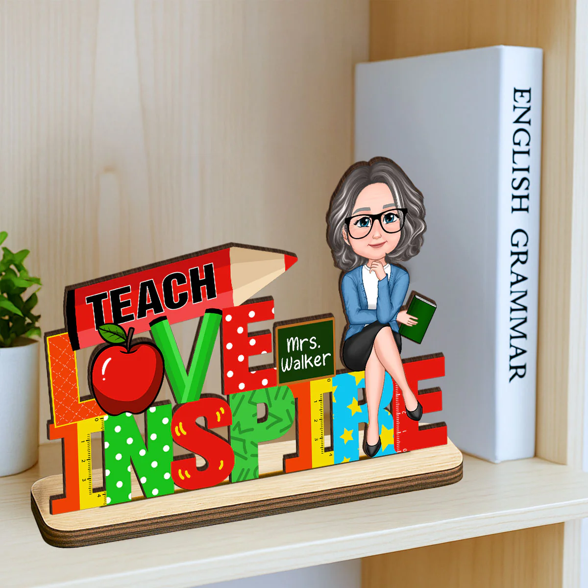 Teach Love Inspire Personalized Teacher Sign Table Decorations, Classroom Decor, Back to School Gift - Image 9