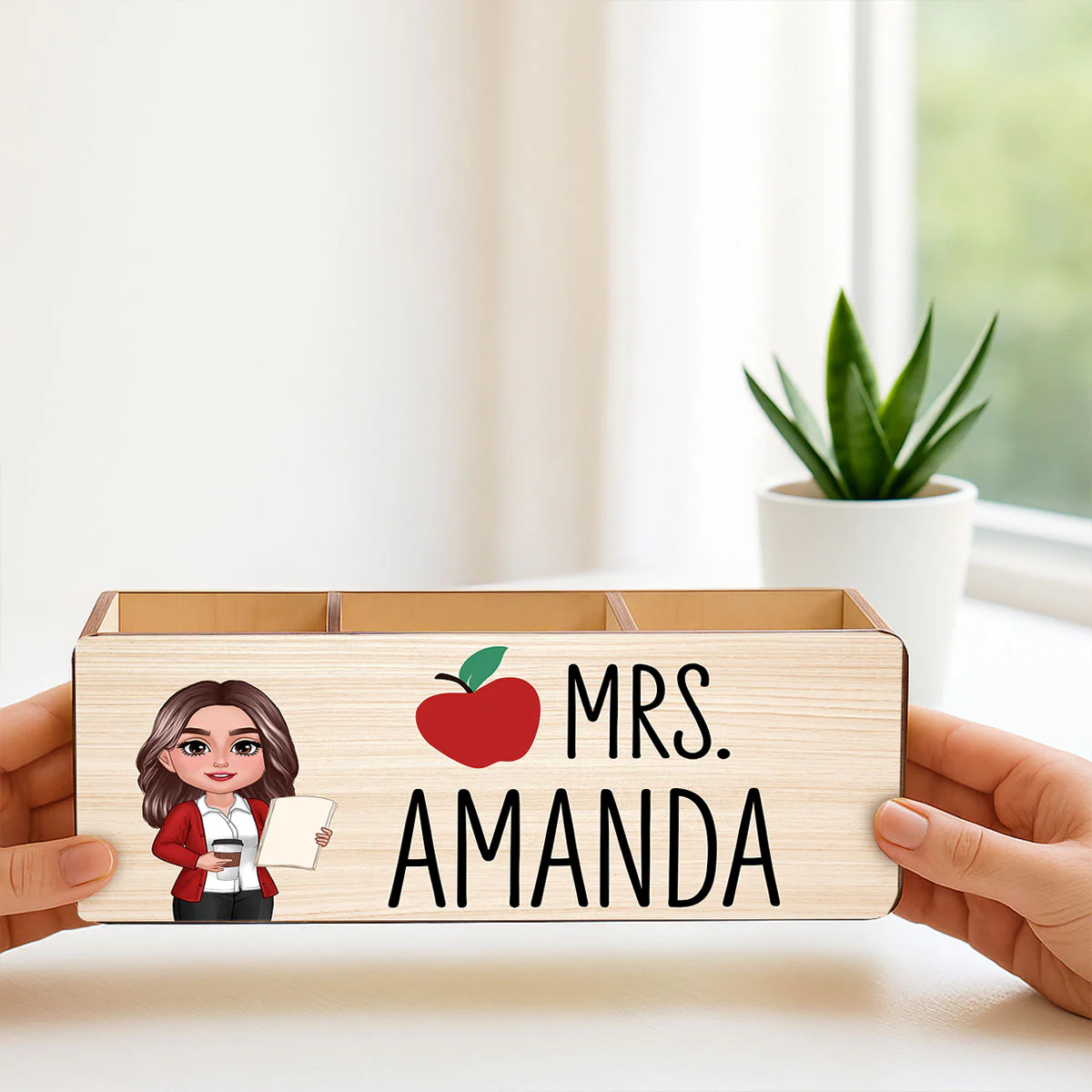 Teacher Apple Personalized Pen And Pencil Holder, Teacher Appreciation Gift, Back To School Gift - Image 5