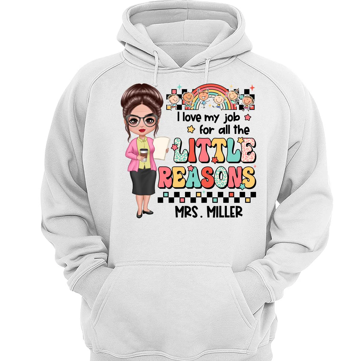 Teacher Back To School Teacher Gift Love My Job For All The Little Reasons Doll Teacher Personalized Shirt - Image 3