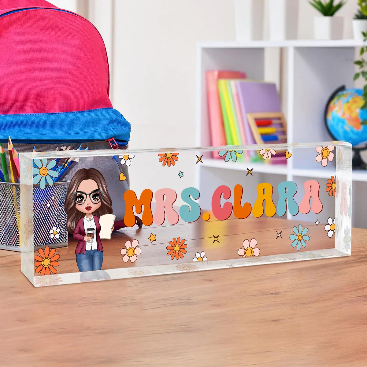 Teacher Beautiful Personalized Acrylic Desk Name Plate, Teacher Appreciation Gift, Back To School Gift For Teacher - Image 8
