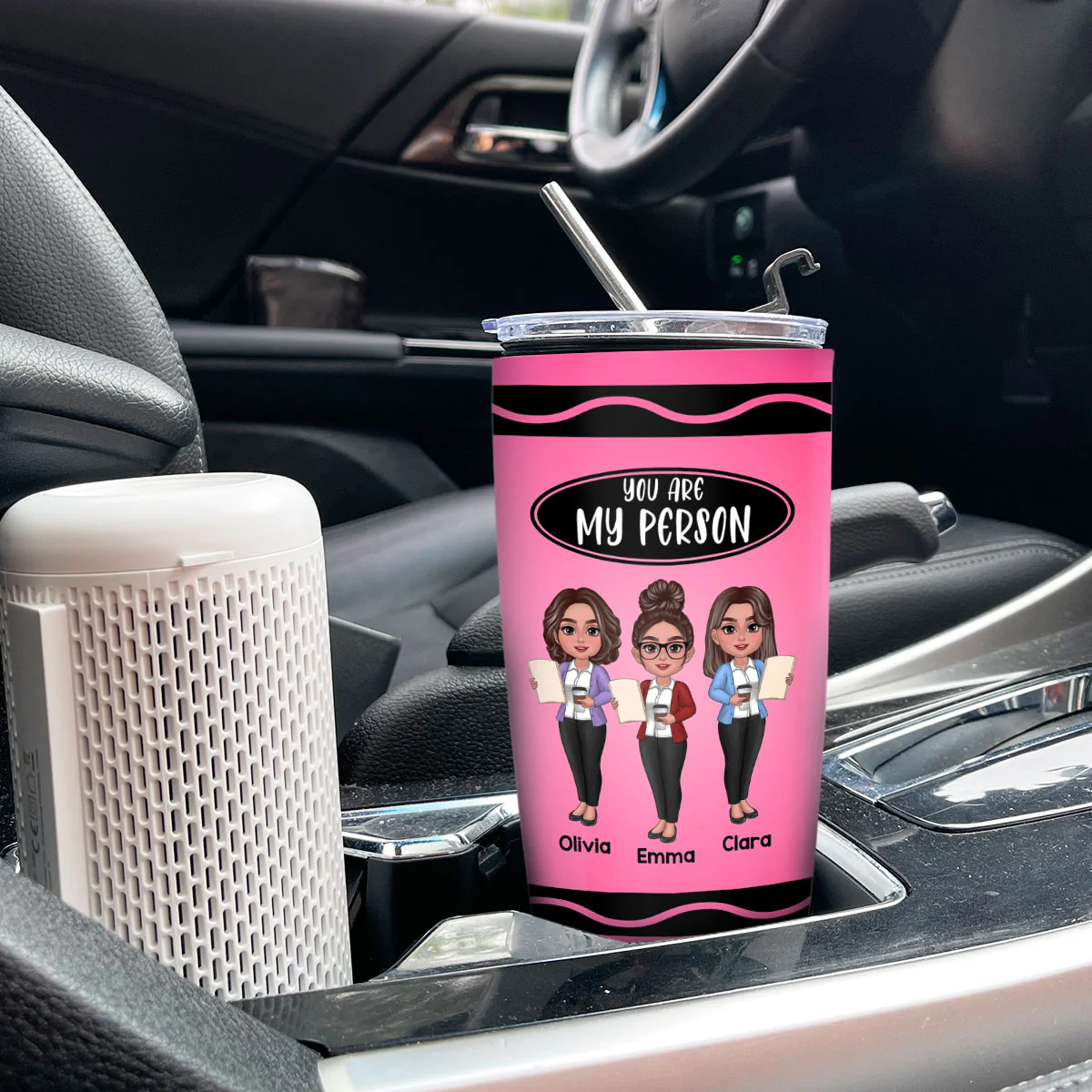 Teacher Besties Colleagues Crayon Personalized Tumbler, Back To School Gift For Besties Teacher - Image 7