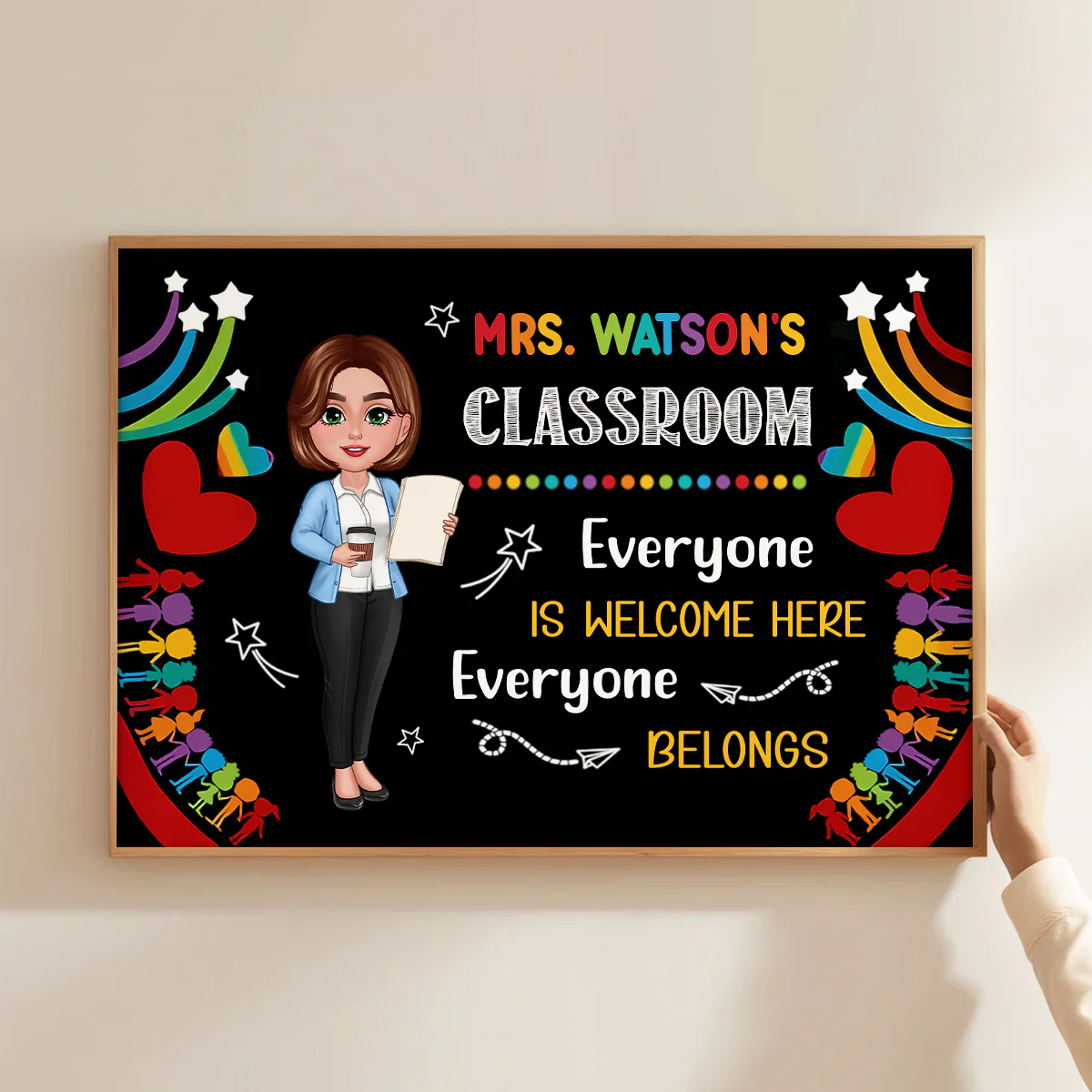 Teacher Classroom Everyone is Welcomed Here Personalized Poster, Back to School Gift for Teacher - Image 2
