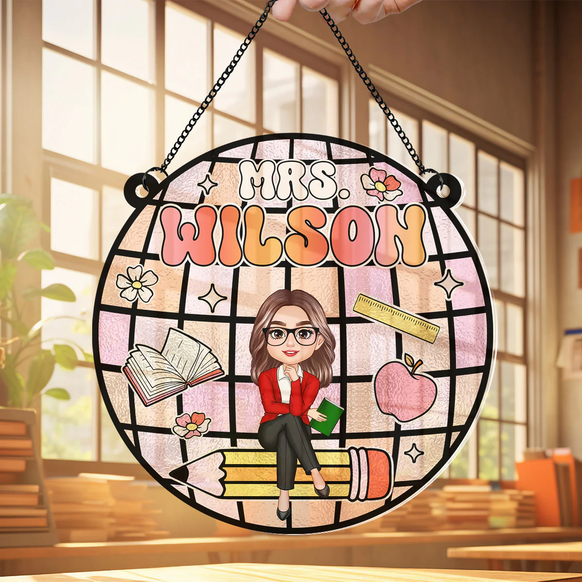 Teacher Classroom Personalized Suncatcher, Classroom Decor - Image 4