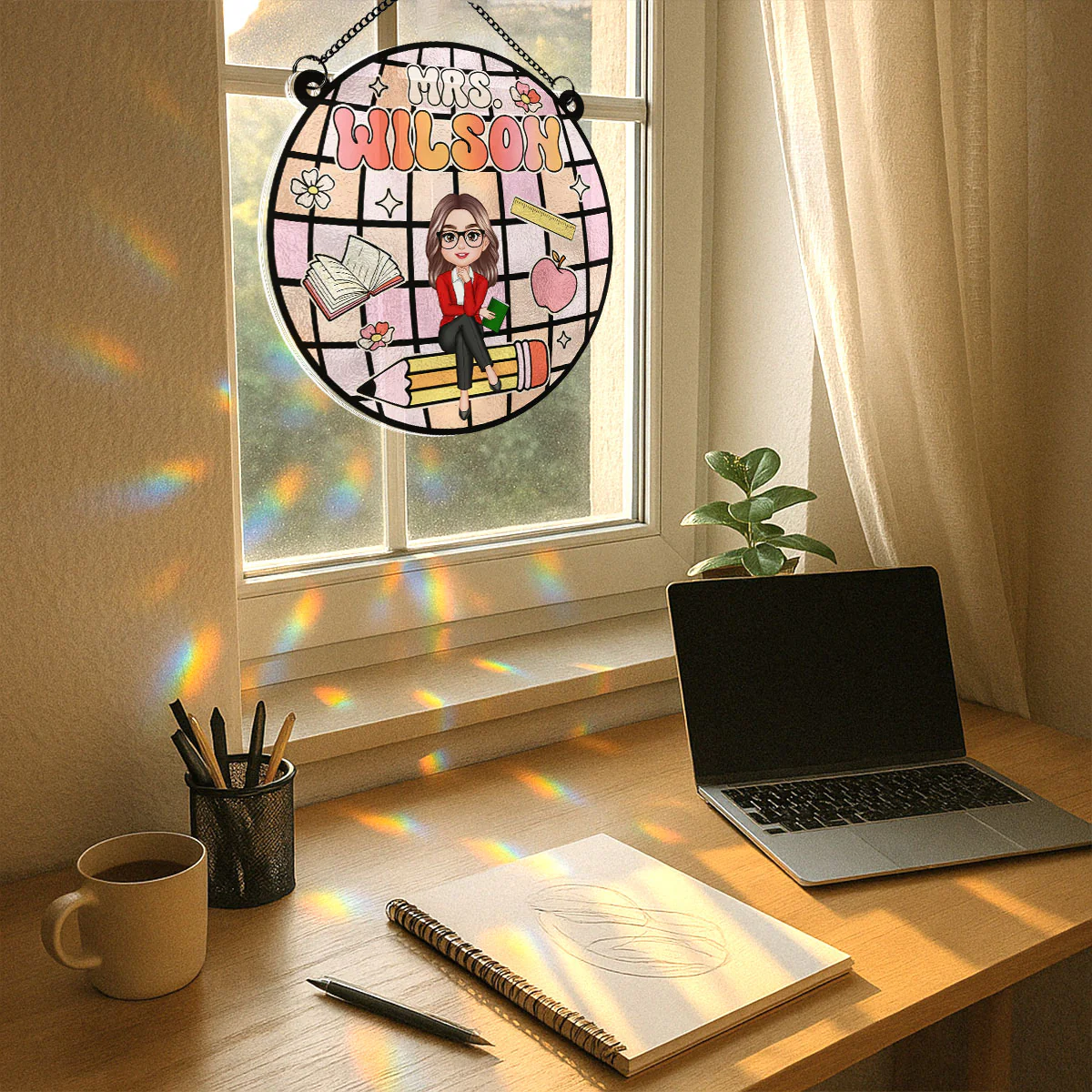 Teacher Classroom Personalized Suncatcher, Classroom Decor - Image 6