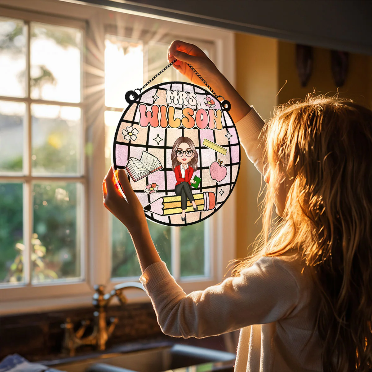 Teacher Classroom Personalized Suncatcher, Classroom Decor - Image 7