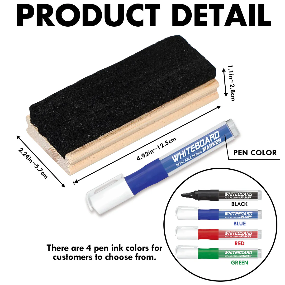 Teacher Colorful Composition Book Pattern Personalized Chalkboard, Whiteboard Eraser with Marker, Teacher Appreciation Gift, Back To School Gift - Image 10