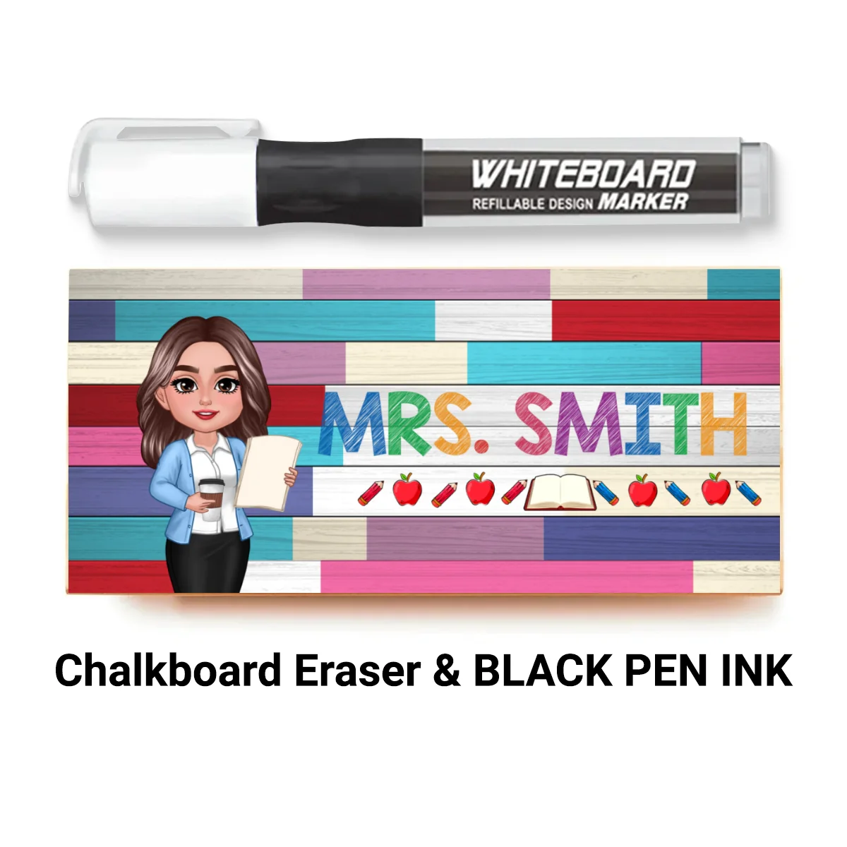 Teacher Colorful Wood Palletes Personalized Chalkboard/Whiteboard Eraser with Marker, Teacher Appreciation Gift, Back To School Gift - Image 11