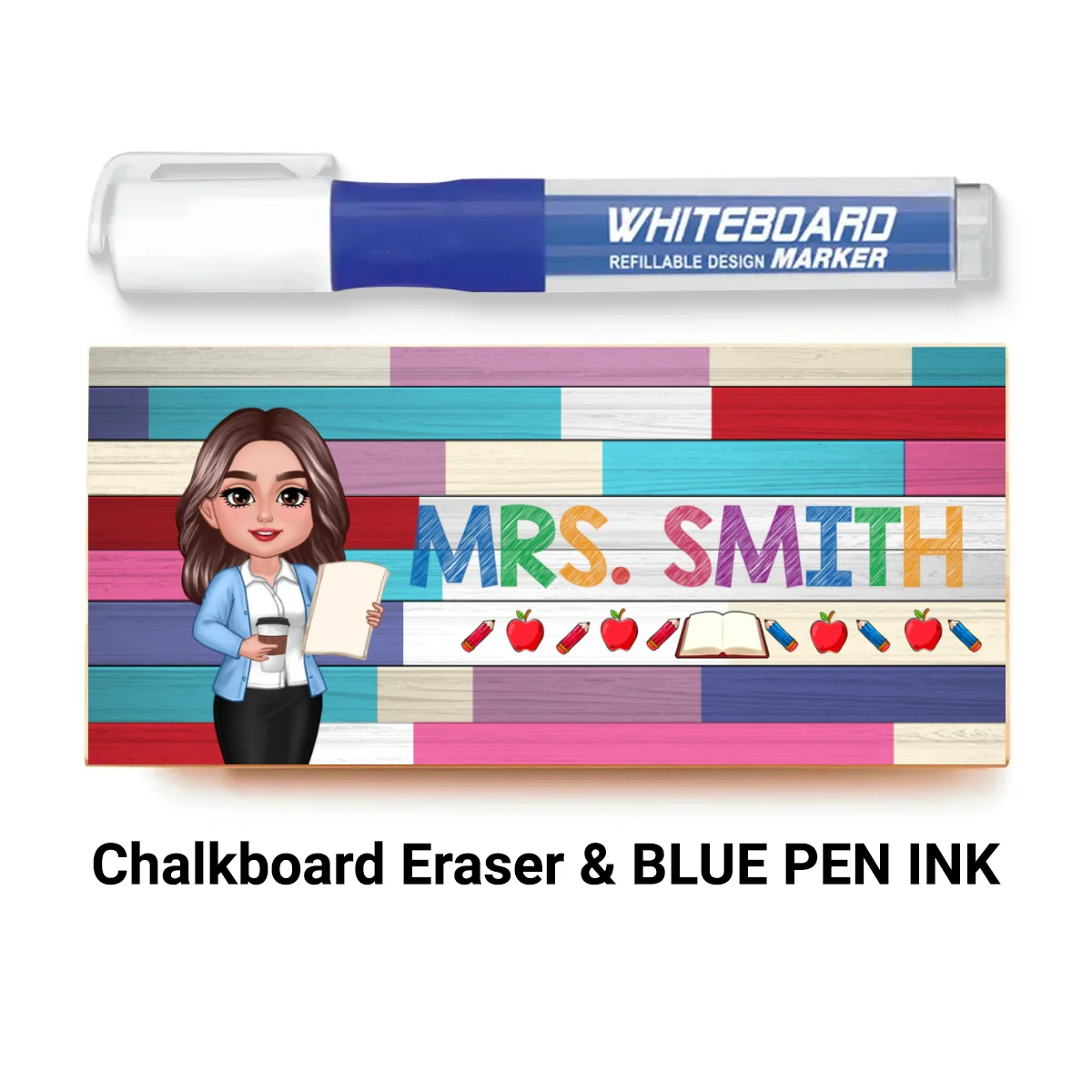 Teacher Colorful Wood Palletes Personalized Chalkboard/Whiteboard Eraser with Marker, Teacher Appreciation Gift, Back To School Gift - Image 12