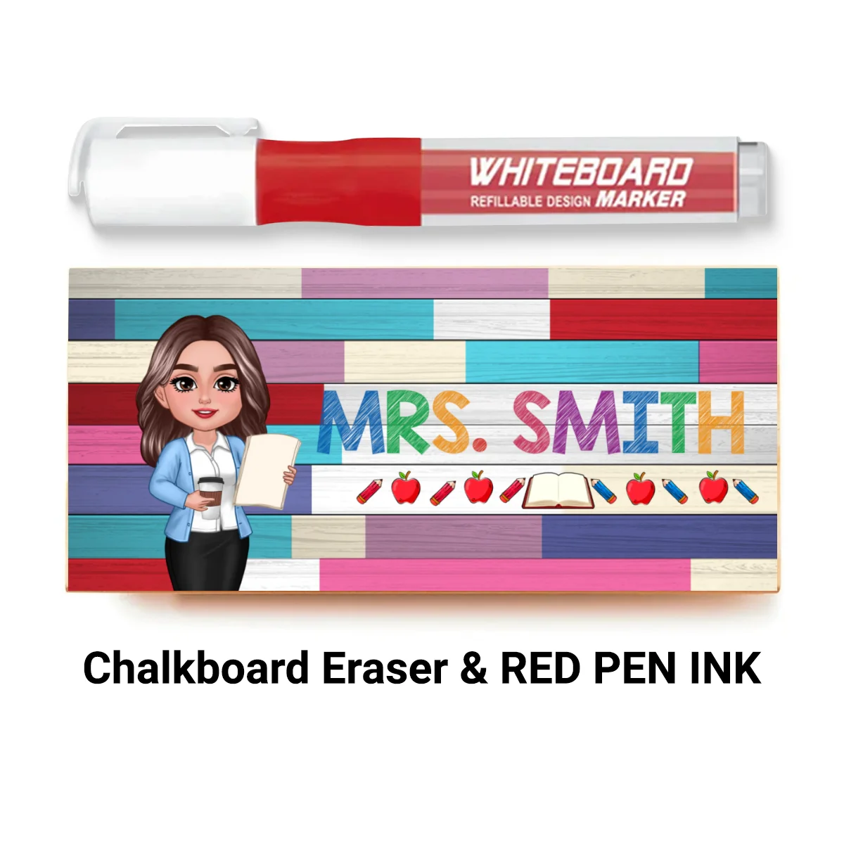 Teacher Colorful Wood Palletes Personalized Chalkboard/Whiteboard Eraser with Marker, Teacher Appreciation Gift, Back To School Gift - Image 13