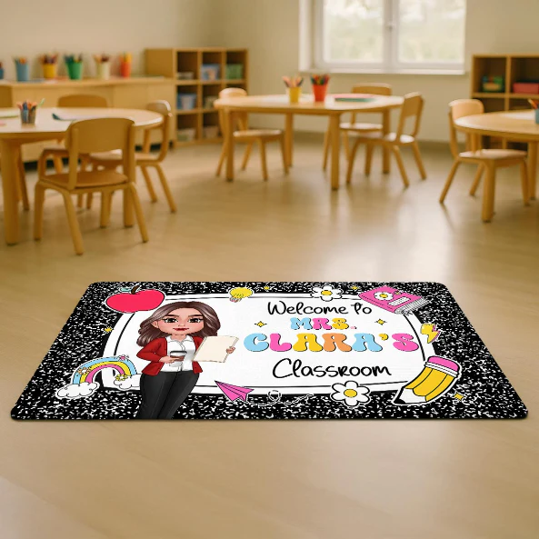 Teacher Composition Book Pattern - Personalized Doormat - Back To School Gift, Classroom Decoration - Image 2
