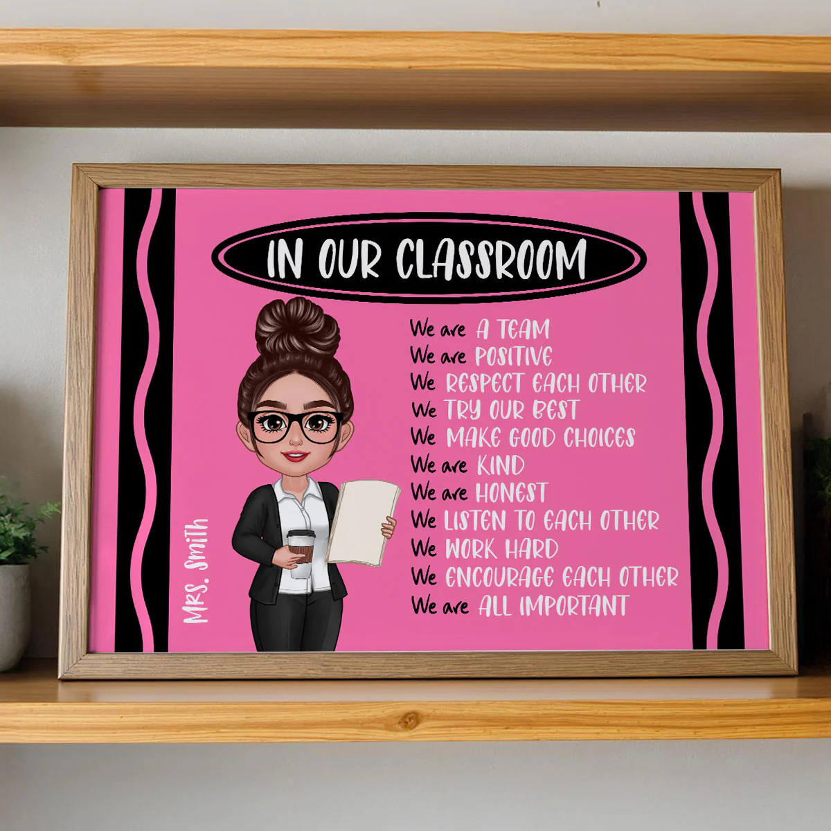 Teacher Crayon Pattern In Our Classroom Personalized Poster