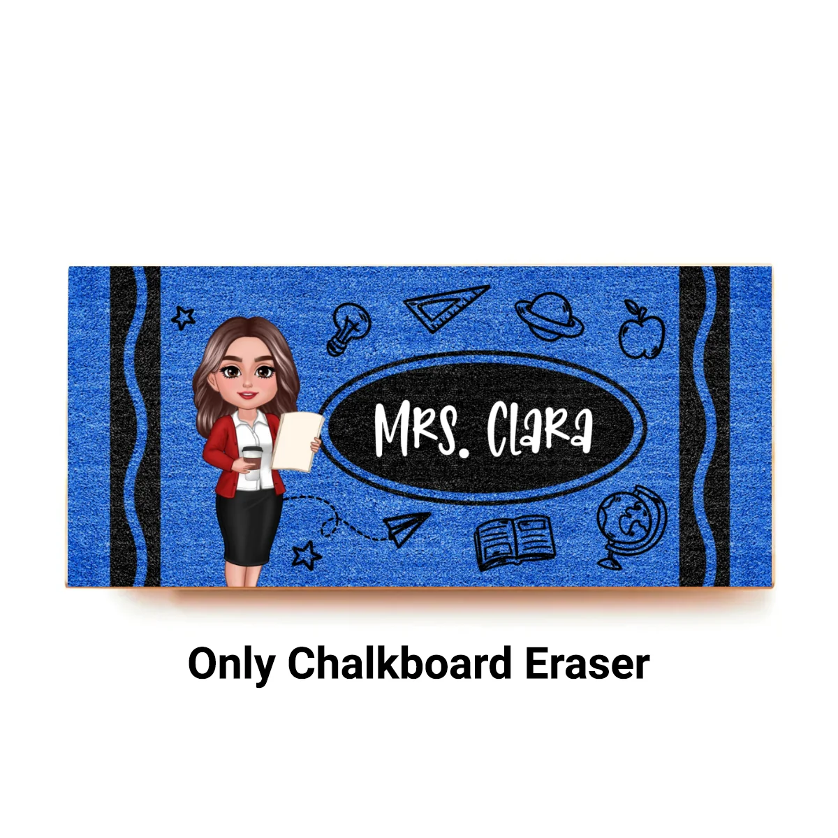 Teacher Crayon Pattern Personalized Chalkboard/Whiteboard Eraser with Marker, Teacher Appreciation Gift, Back To School Gift - Image 11