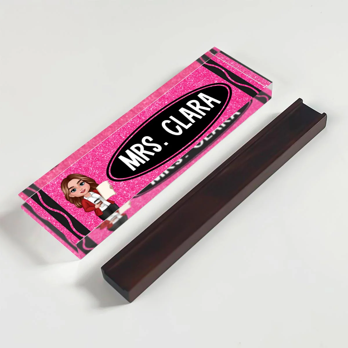 Teacher Crayon Personalized Acrylic Desk Name Plate, Gift For Teacher - Image 6