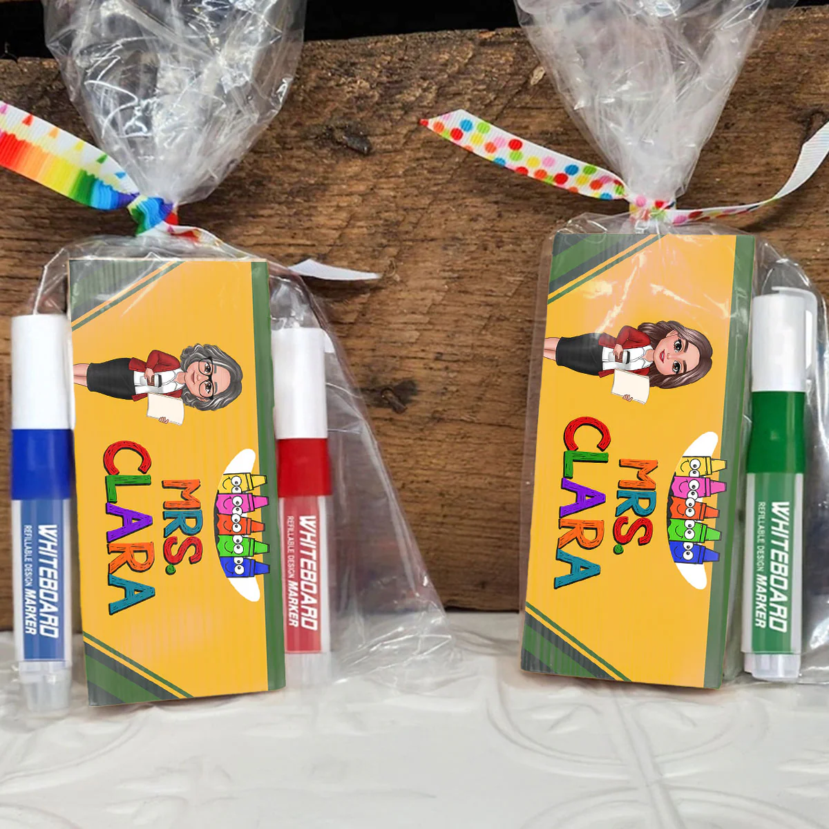 Teacher Crayon Personalized Chalkboard/Whiteboard Eraser with Marker, Teacher Appreciation Gift, Back To School Gift - Image 2