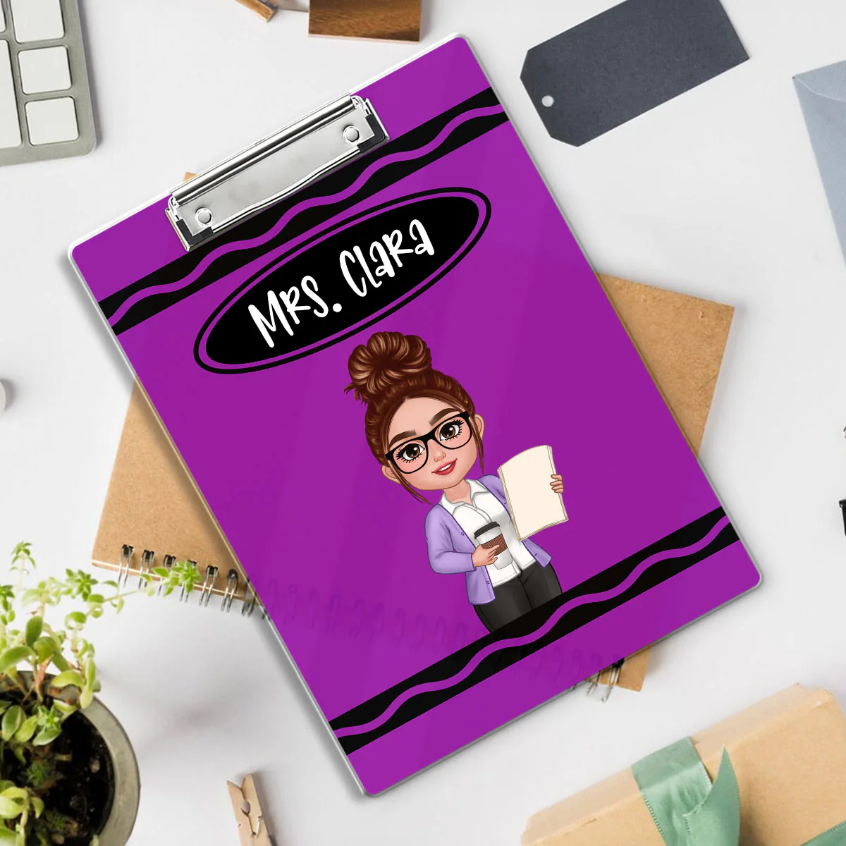 Teacher Crayon Personalized Clipboard - Image 2