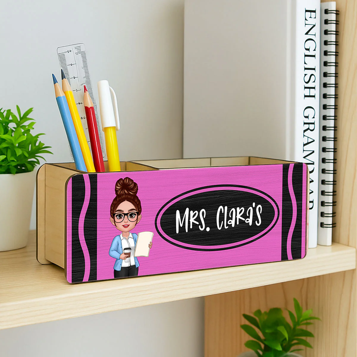 Teacher Crayon Personalized Pencil Holder - Image 4
