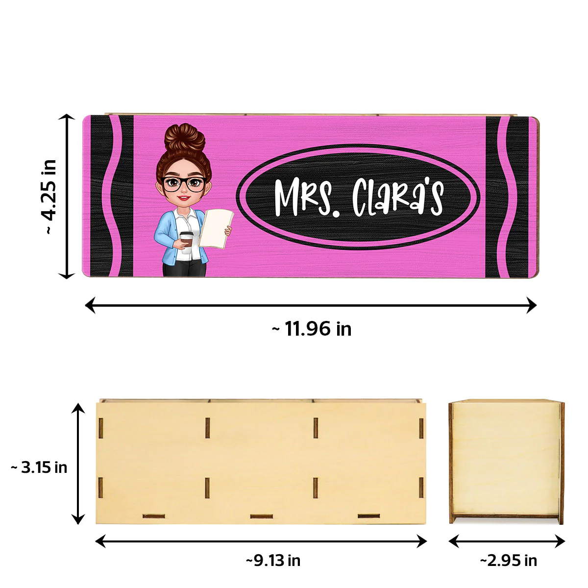Teacher Crayon Personalized Pencil Holder - Image 8