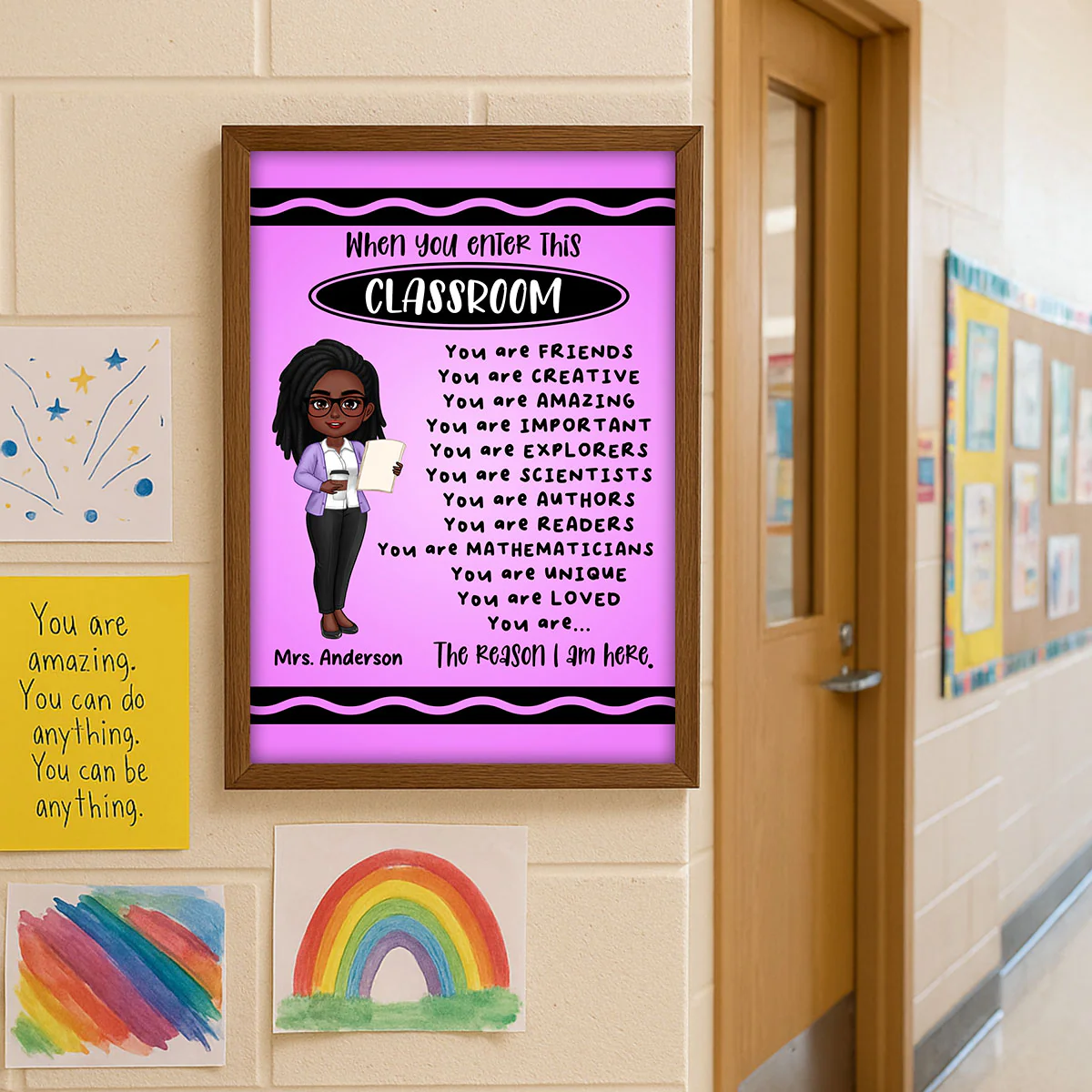 Teacher Crayon Theme When You Enter This Classroom Personalized Poster - Image 7