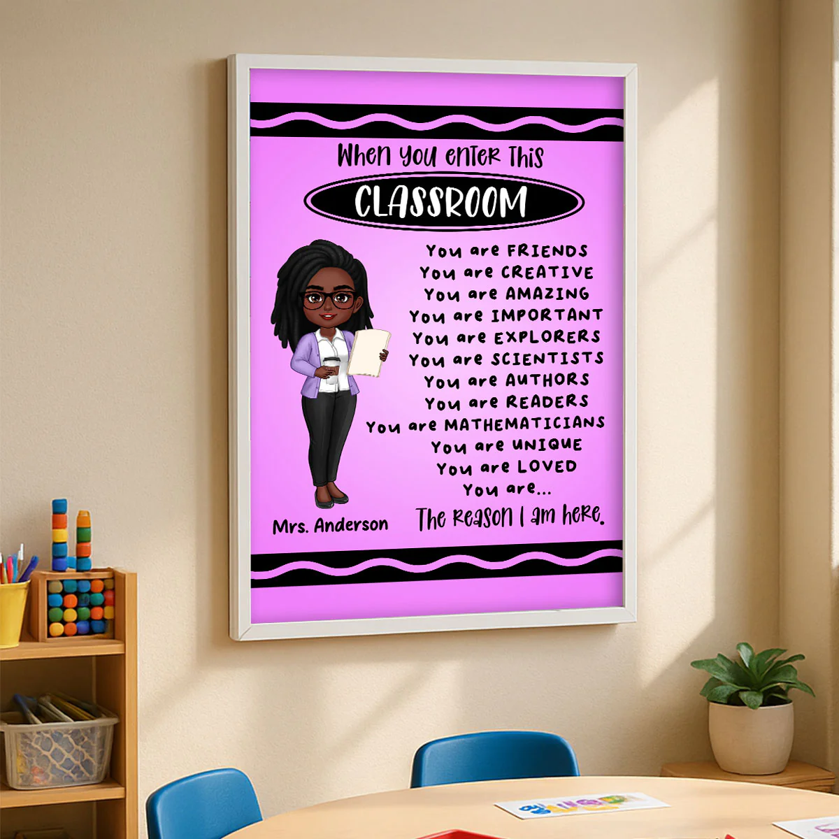 Teacher Crayon Theme When You Enter This Classroom Personalized Poster - Image 8