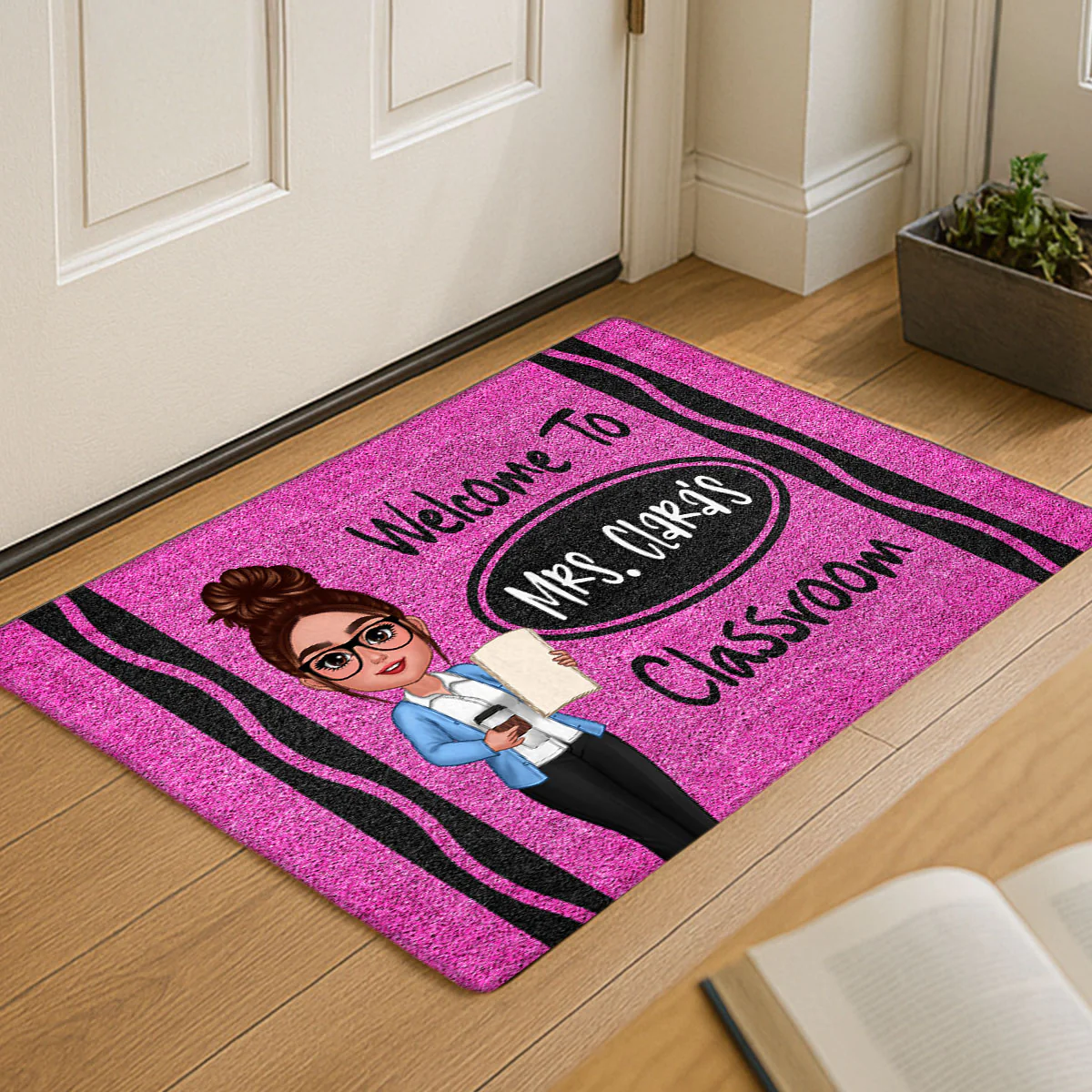 Teacher Crayon Welcome To Classroom - Personalized Doormat - Back To School Gift, Classroom Decoration - Image 3