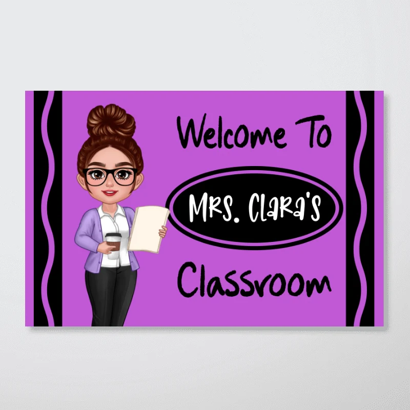 Teacher Crayon Welcome To Classroom Personalized Poster| Back To School Gift, Classroom Decoration - Image 10
