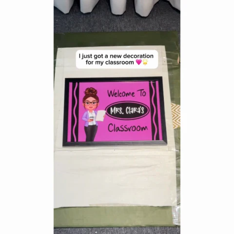 Teacher Crayon Welcome To Classroom Personalized Poster| Back To School Gift, Classroom Decoration - Image 2