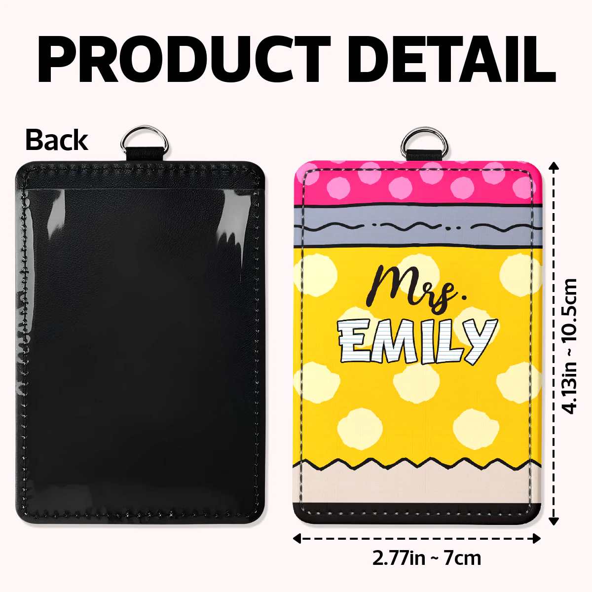 Teacher Custom Name Personalized ID Badge Holder, Back To School Gift - Image 5