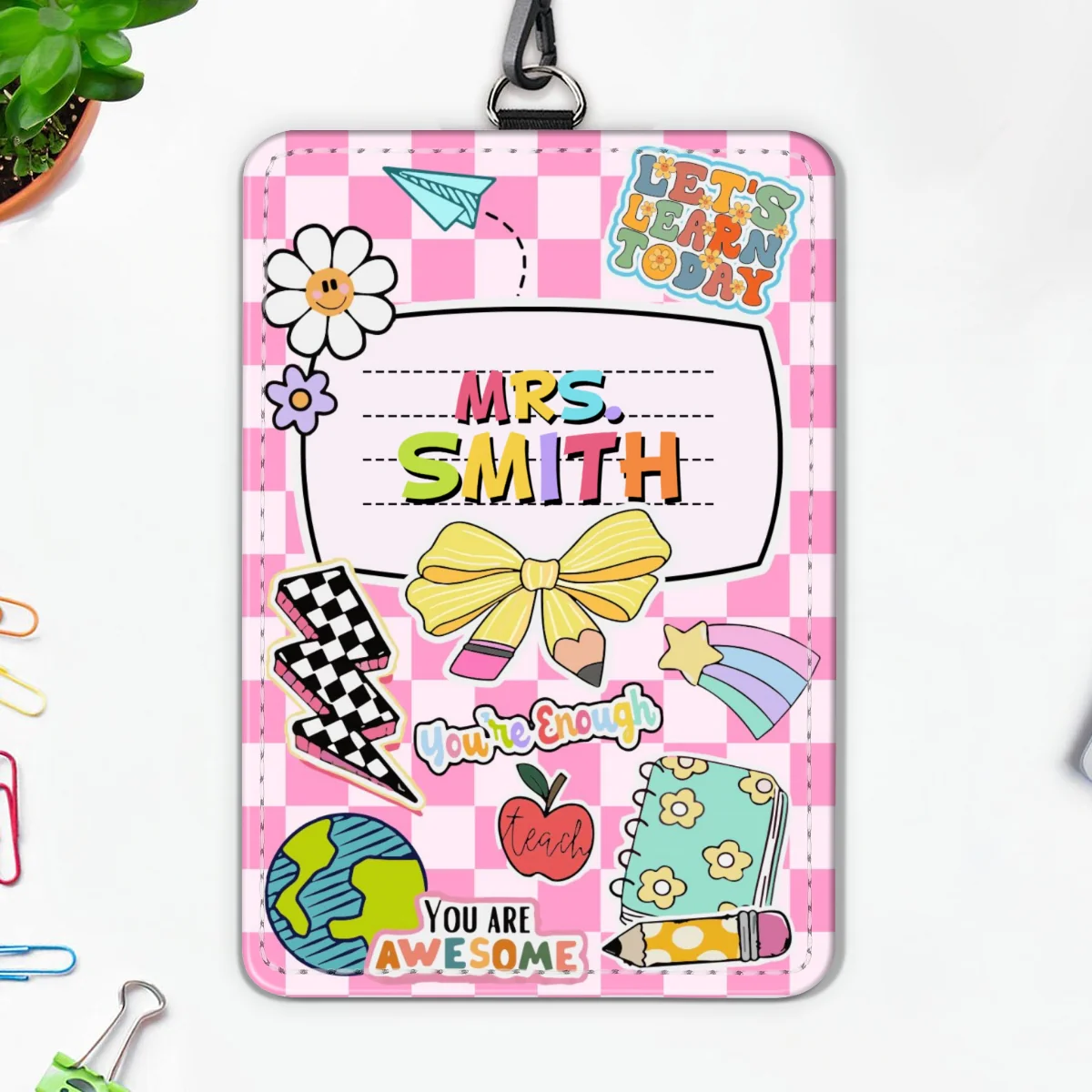 Teacher Custom Name Personalized ID Badge Holder, Back To School Gift - Image 7