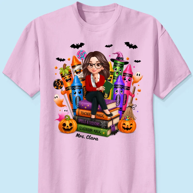 Teacher Halloween Crayon Crew - Personalized Shirt - Image 12