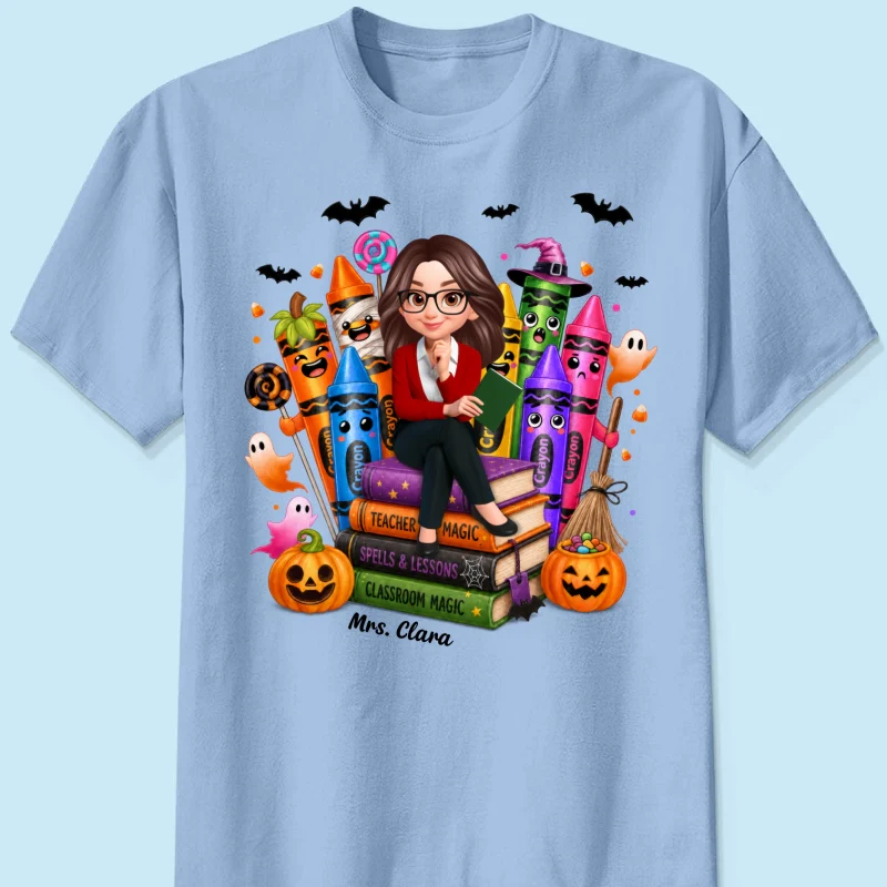 Teacher Halloween Crayon Crew - Personalized Shirt - Image 13