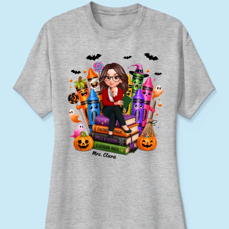 Teacher Halloween Crayon Crew - Personalized Shirt - Image 15