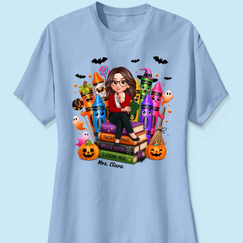 Teacher Halloween Crayon Crew - Personalized Shirt - Image 17