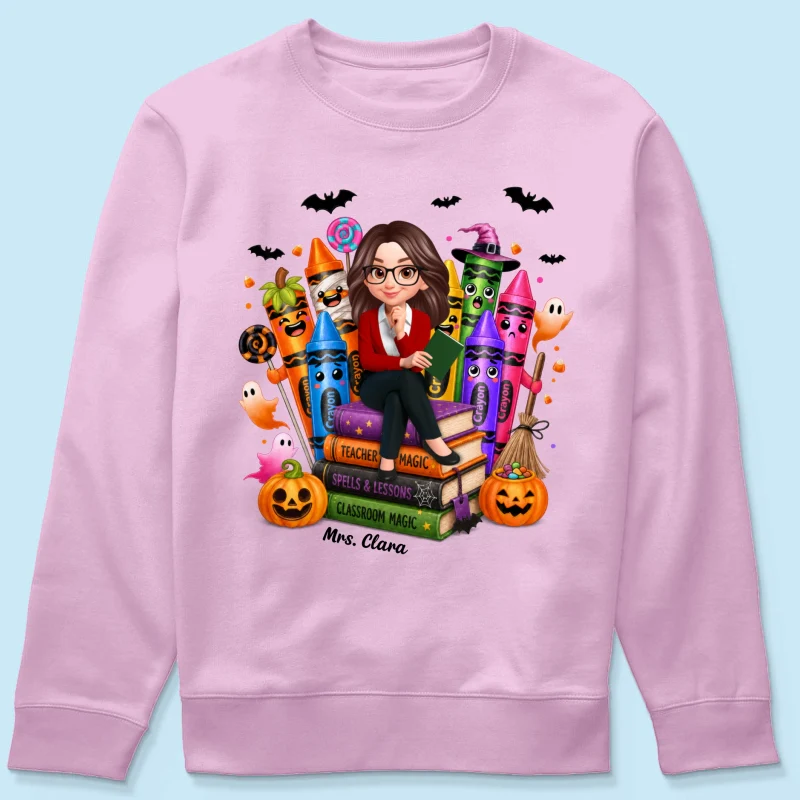 Teacher Halloween Crayon Crew - Personalized Shirt - Image 20