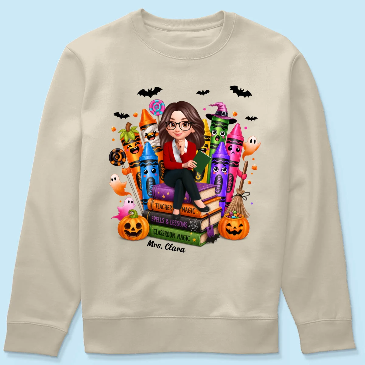 Teacher Halloween Crayon Crew - Personalized Shirt - Image 21