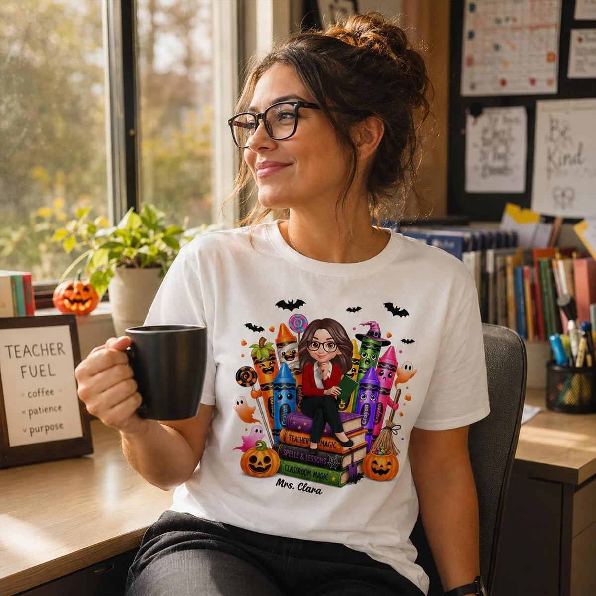 Teacher Halloween Crayon Crew - Personalized Shirt - Image 5