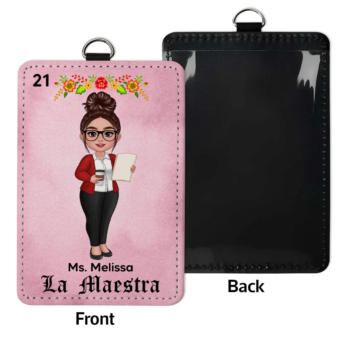 Teacher La Maestra Personalized ID Badge Holder, Back To School Gift For Teacher - Image 4