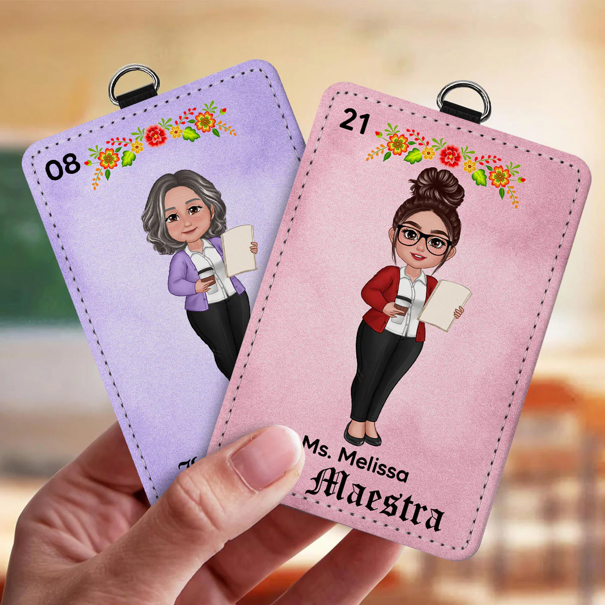 Teacher La Maestra Personalized ID Badge Holder, Back To School Gift For Teacher - Image 6
