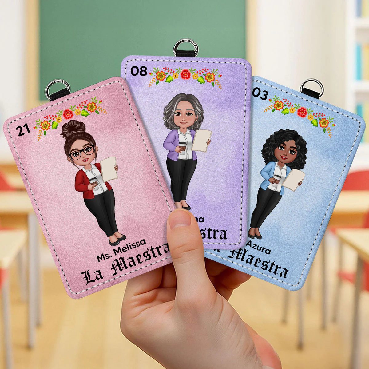Teacher La Maestra Personalized ID Badge Holder, Back To School Gift For Teacher - Image 7