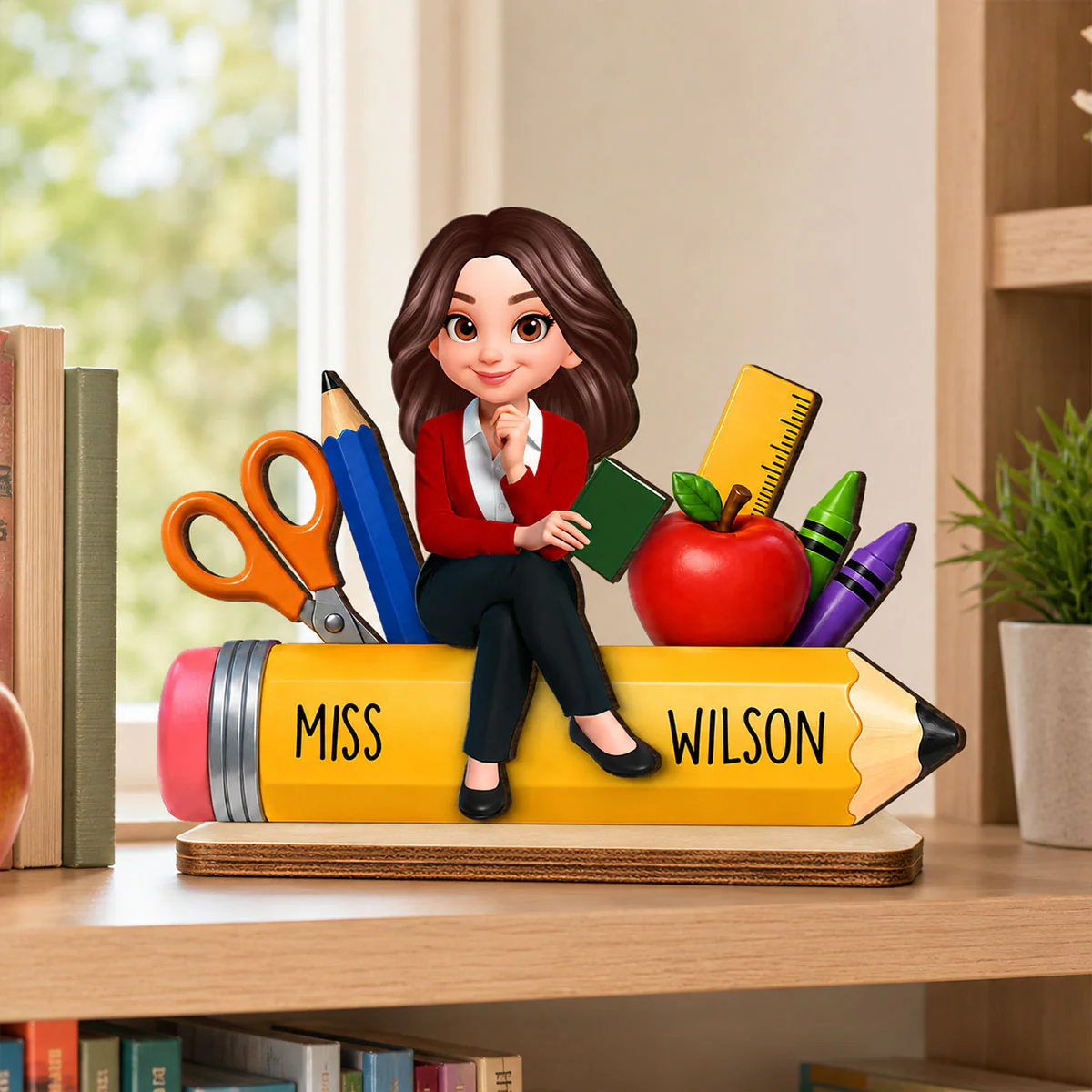 Teacher Life Pencil School Suppliers - Personalized 2-Layered Wooden Plaque - Back To School Gift For Teacher, Classroom Decor - Image 6