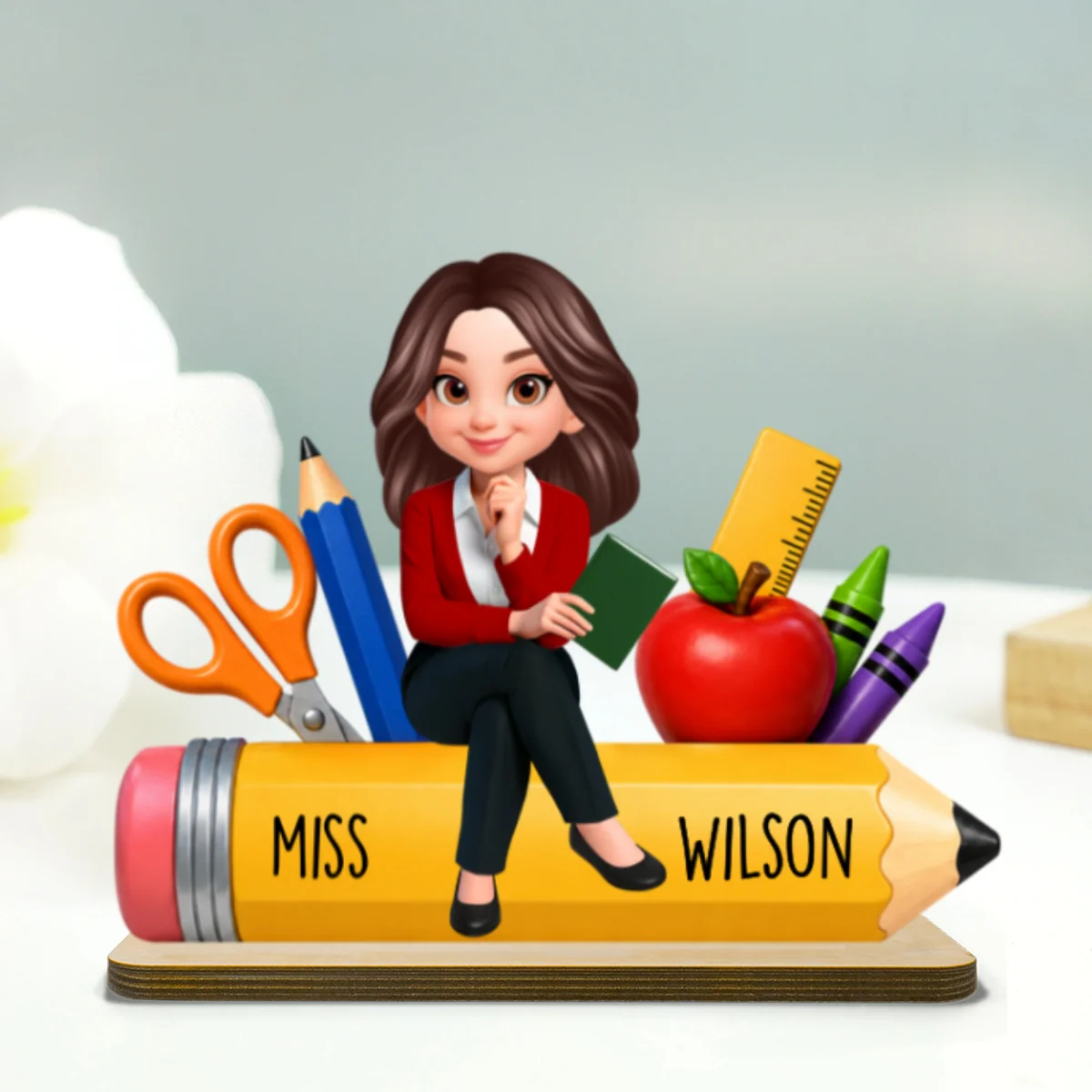 Teacher Life Pencil School Suppliers - Personalized 2-Layered Wooden Plaque - Back To School Gift For Teacher, Classroom Decor - Image 8
