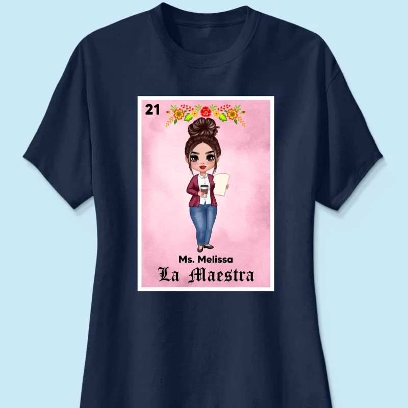 Teacher Maestra Loteria Card Personalized Shirt - Image 11