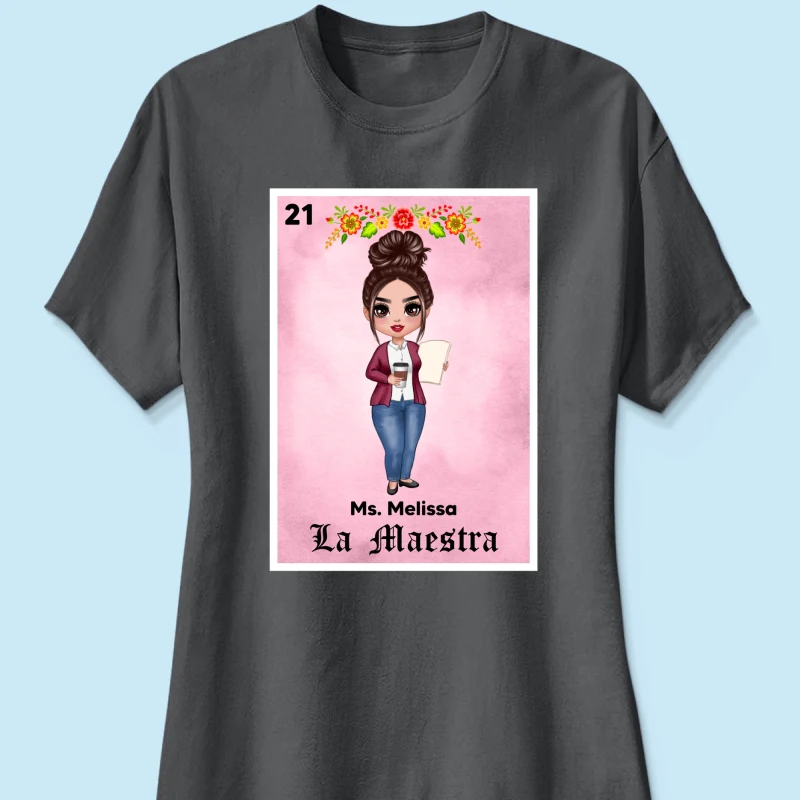 Teacher Maestra Loteria Card Personalized Shirt - Image 12