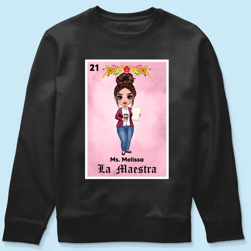 Teacher Maestra Loteria Card Personalized Shirt - Image 14