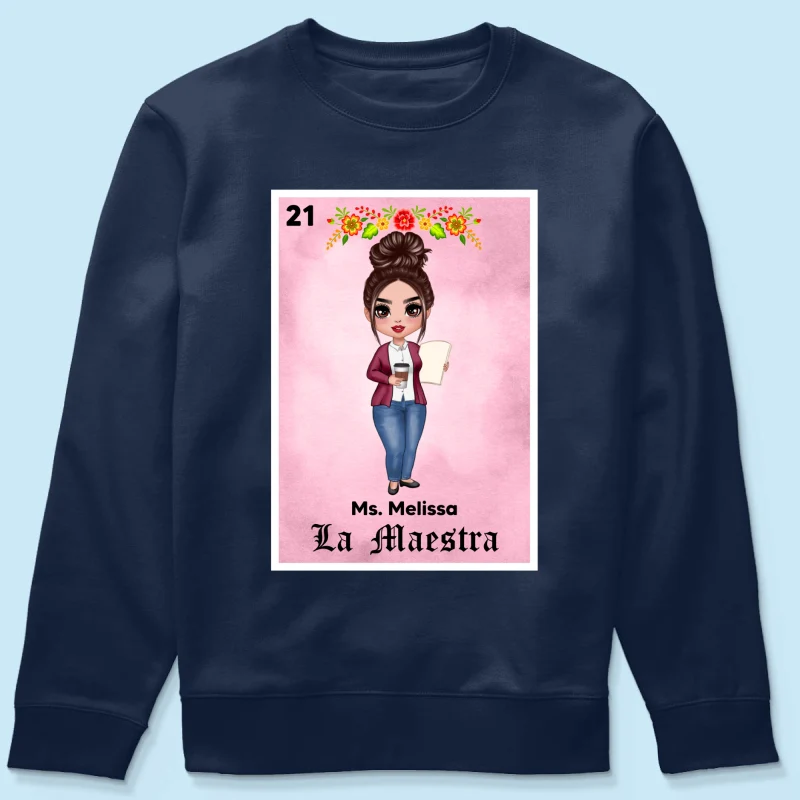 Teacher Maestra Loteria Card Personalized Shirt - Image 15