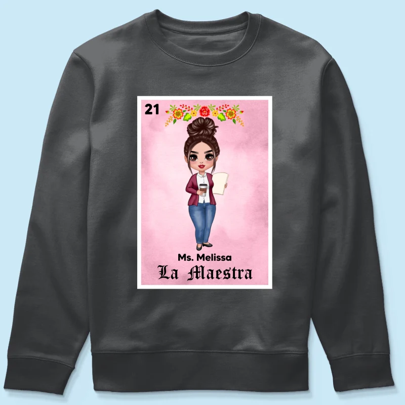 Teacher Maestra Loteria Card Personalized Shirt - Image 16