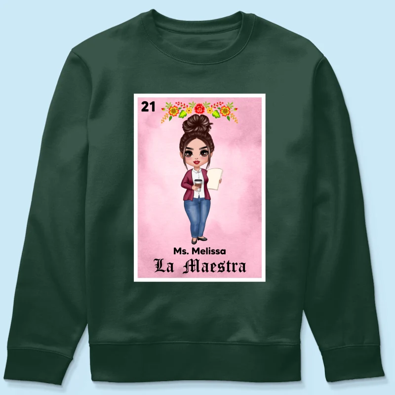 Teacher Maestra Loteria Card Personalized Shirt - Image 17