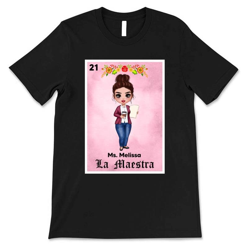 Teacher Maestra Loteria Card Personalized Shirt - Image 2