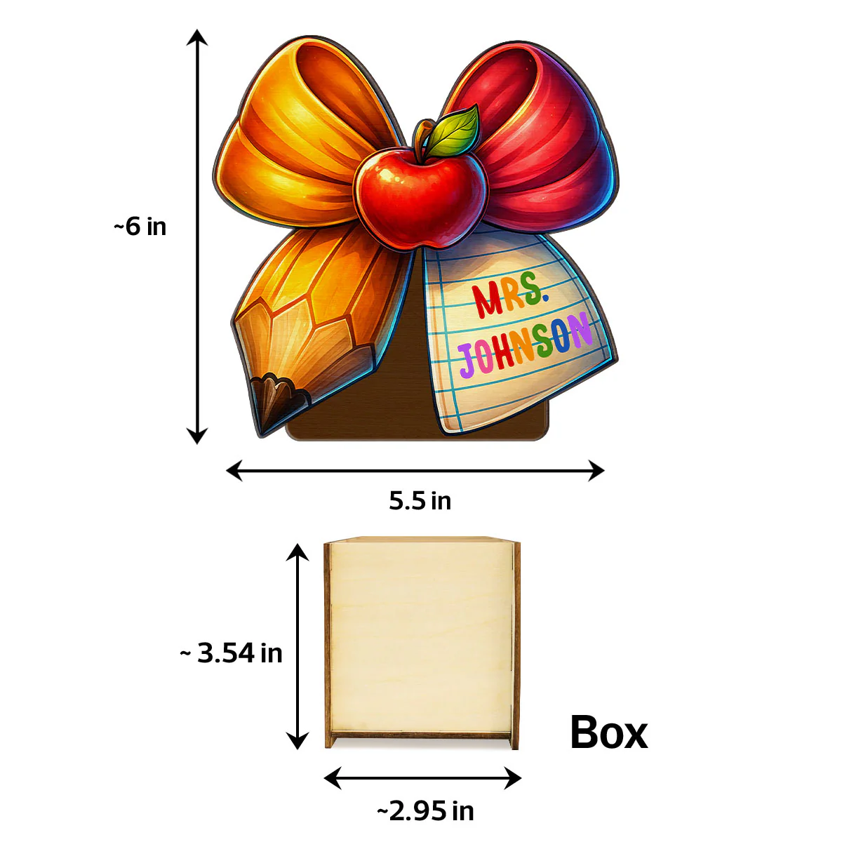 Teacher Pencil Paper Bow Personalized Pen & Pencil Holder, Gift for Teachers - Image 7
